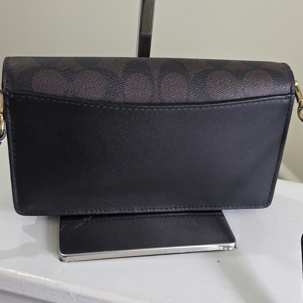 COACH 3036 Anna Foldover Signature Print Crossbody/Clutch EUC - Picture 9 of 16